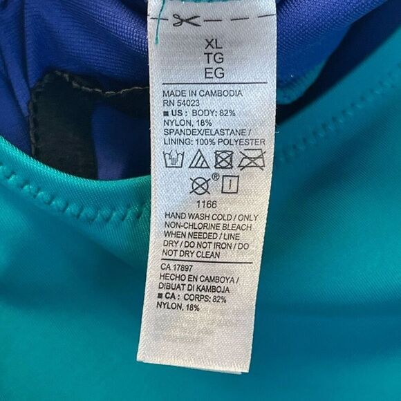 NWT OLD NAVY Women’s Swimsuit XL One-Piece Knot Front Cutout Teal Blue Bathing - Picture 14 of 15